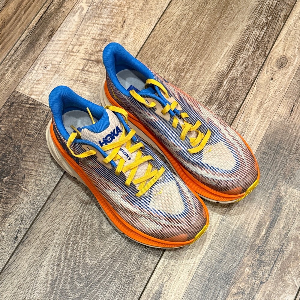 Hoka Orange, Blue & Yellow Performance Running Shoes